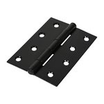 TIMCO 100 x 70 100mm Plain Butt Hinge - Fixed Pin (1838) - Black (5056110884752) TIMbag 1 Pairs 434401P
