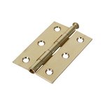 TIMCO 75 x 50 75mm Plain Butt Hinge - Loose Pin (1840) - Electro Brass (5056110884776) TIMpac 1 Pairs 434659P