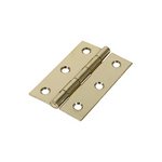 TIMCO 75 x 50 75mm Plain Butt Hinge - Fixed Pin (1838) - Electro Brass (5056110884707) TIMpac 1 Pairs 434701P