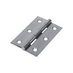 TIMCO 75 x 50 Plain Butt Hinge - Fixed Pin (1838) - Satin Chrome (5056110808550) Plain Bag 1 Pairs 434817