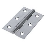 TIMCO 75 x 50 Plain Butt Hinge - Fixed Pin (1838) - Zinc (5056110808444) Plain Bag 1 Pairs 434831