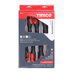 TIMCO 8pcs Screwdriver Set (5056110860619) Box 8 Pieces 468131