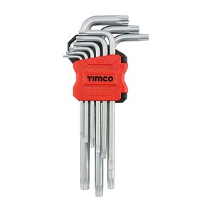 TIMCO 9pcs Long Arm TX Drive Key Set (5056110861647) Blister Pack 9 Pieces 468222