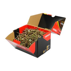 TIMCO 5.0 x 50 50mm Velocity Premium Multi-Use Screws - PZ - Double Countersunk - Yellow (5056110874449) Box 1000 Pieces 50050VYIND