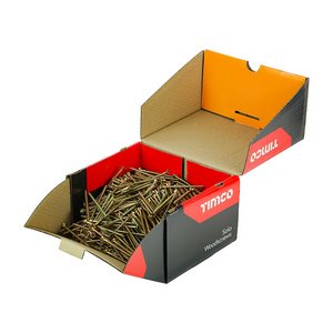 TIMCO 5.0 x 80 80mm Solo Chipboard & Woodscrews - Industry Pack - PZ - Double Countersunk - Yellow (5056110873329) Box 1000 Pieces 50080SOLOIND