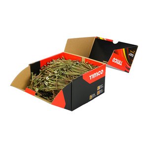 TIMCO 5.0 x 90 90mm Velocity Premium Multi-Use Screws - PZ - Double Countersunk - Yellow (5056110874432) Box 1000 Pieces 50090VYIND
