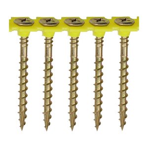 TIMCO 4.2 x 50 50mm Solo Collated Chipboard & Woodscrews - PH - Double Countersunk - Yellow (5055893368725) Box 1000 Pieces 50SCOLY
