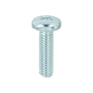 TIMCO M6 x 20 20mm Metric Threaded Machine Screws - PZ - Pan Head - Zinc (5055893371572) Box 100 Pieces 6020PPM