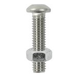 TIMCO M6 x 30 Socket Screws & Hex Nuts - Button - Stainless Steel (5055893383063) TIMpac 4 Pieces 630BUTSSP