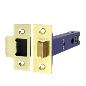 TIMCO 128 case / 107.5 backset Architectural Tubular Latch - Electro Brass & Satin Nickel (5056110888651) TIMbag 1 Each 675015P