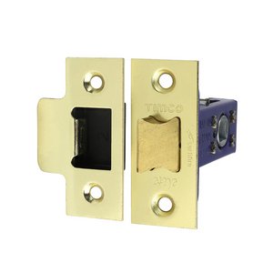 TIMCO 64 case / 45 backset Architectural Tubular Latch - Electro Brass & Satin Nickel (5056110837543) Plain Bag 1 Each 675264