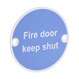 TIMCO 76mm Fire Door Keep Shut Sign - Satin Anodised Aluminium (5056110893747) TIMpac 1 Each 725135