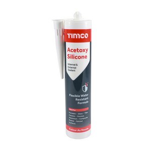 TIMCO 300ml Acetoxy Silicone - White (5055893388129) Cartridge 1 Each 732480