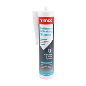 TIMCO 300ml Bathroom & Sanitary Silicone - Clear (5055893388181) Cartridge 1 Each 732653