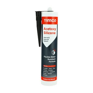 TIMCO 300ml Acetoxy Silicone – Black (5056110857947) Cartridge 1 Each 732741