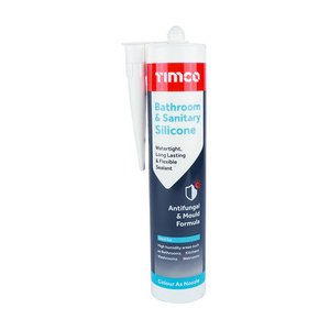 TIMCO 300ml Bathroom & Sanitary Silicone - White (5055893388204) Cartridge 1 Each 732750