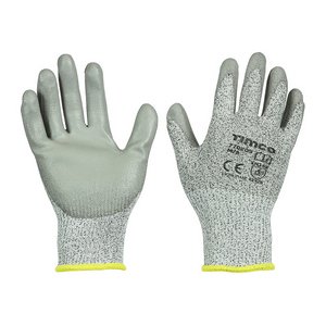 TIMCO Medium Medium Cut Gloves - PU Coated HPPE Fibre with Glass Fibre (5056110819389) Backing Card 1 Pairs 770209
