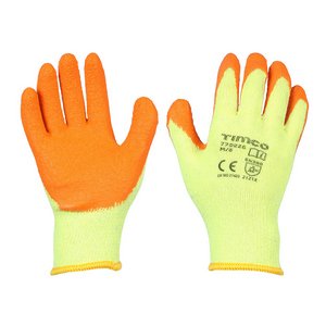 TIMCO Medium Eco-Grip Gloves - Crinkle Latex Coated Polycotton (5056110819174) Backing Card 1 Pairs 770226