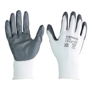 TIMCO Large Secure Grip Gloves - Smooth Nitrile Foam Coated Polyester - Multi Pack (5056110894294) Bag 12 Pairs 770700