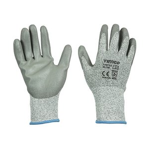 TIMCO X Large Medium Cut Gloves - PU Coated HPPE Fibre with Glass Fibre (5056110819402) Backing Card 1 Pairs 770715