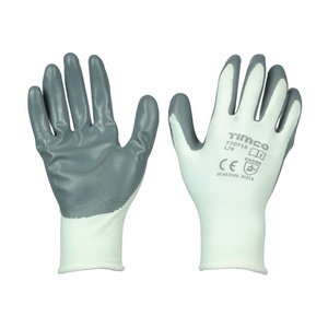 TIMCO Large Secure Grip Gloves - Smooth Nitrile Foam Coated Polyester (5056110819365) Backing Card 1 Pairs 770716