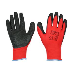 TIMCO X Large Light Grip Gloves - Crinkle Latex Coated Polyester (5056110819228) Backing Card 1 Pairs 770746