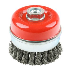 TIMCO 80mm Angle Grinder Cup Brush - Twisted Knot Steel Wire (5055893328408) Box 1 Each 80TCT