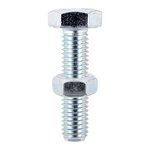 TIMCO M8 x 50 Set Screws & Hex Nuts - Grade 8.8 - Zinc (5055331821560) TIMbag 40 Pieces 850SNZB