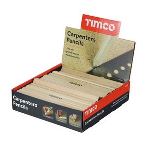 TIMCO 72pcs 180mm Carpenters Pencils Display Box (5056110859484) Box 72 Pieces 863223