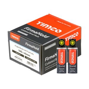TIMCO 16g x 45/2BFC FirmaHold Collated Brad Nails & Fuel Cells - 16 Gauge - Angled - Galvanised (5055331814340) Box 2000 Pieces ABG1645G