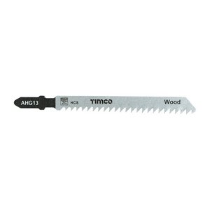 TIMCO T111C 100mm Jigsaw Blades - Wood Cutting - HCS Blades - T111C (5055017555086) Pack 5 Pieces AHG13