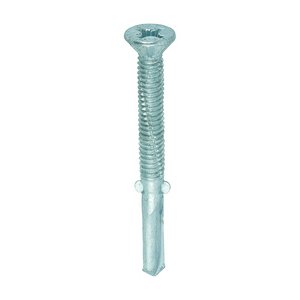 TIMCO 5.5 x 55 55mm Metal Construction Timber to Heavy Section Screws - Countersunk - Wing-Tip - Self-Drilling - Exterior - Silver Organic (5055893352212) Box 200 Pieces BMHW55