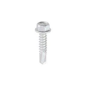 TIMCO 5.5 x 25 25mm Metal Construction Light Section Screws - Hex - Self-Drilling - Bi-Metal - Exterior - Silver Organic (5055893352052) Box 100 Pieces BML25