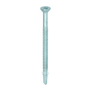 TIMCO 5.5 x 85 85mm Metal Construction Timber to Light Section Screws - Countersunk - Wing-Tip - Self-Drilling - Bi-Metal - Exterior - Silver Organic (5055893352205) Box 100 Pieces BMLW85