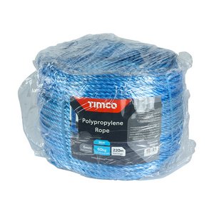 TIMCO 6mm x 220m Polypropylene Rope - Blue - Long Coil (5055893359624) Unit 1 Each BR6220C