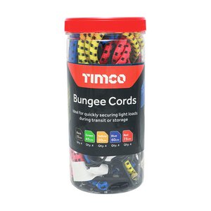 TIMCO 20pcs Bungee Cords - Mixed Pack (5055893351116) Tube 20 Pieces BUNMIX20