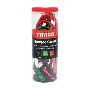 TIMCO 8pcs Bungee Cords - Mixed Pack (5055893351109) Tube 8 Pieces BUNMIX8