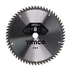 TIMCO 315 x 30 x 60T Circular Saw Blade - Trimming/Crosscut - Medium/Fine (5055893302736) Clamshell 1 Each C3153060