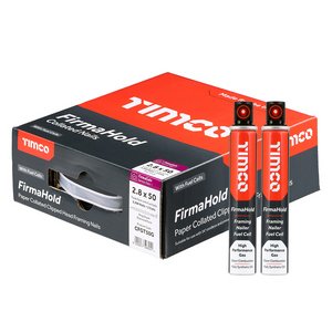 TIMCO 2.8 x 50/3CFC FirmaHold Collated Clipped Head Nails & Fuel Cells - Trade Pack - Ring Shank - FirmaGalv (5055017596041) Box 3300 Pieces CFGT50G