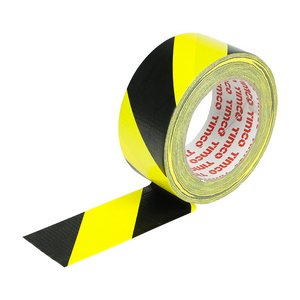 TIMCO 33m x 50mm Hazard Warning Cloth Tape - Yellow and Black (5056110867847) Roll 1 Each CTHAZYB