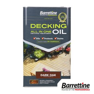 Barrettine 5L 180mm Decking Oil All In One - Dark Oak (5015861002853) Tin 1 Each DODO005