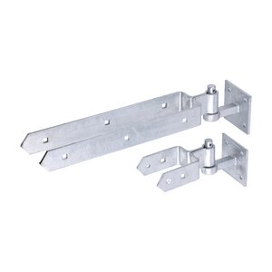 TIMCO 450mm Double Strap Hinge Set with Hook on Plate - Hot Dipped Galvanised (5055893361238) Plain Bag 1 Each DSFH450G