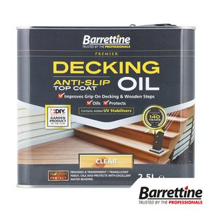 Barrettine 2.5L 177mm Decking Oil Anti-Slip - Clear (5015861005120) Tin 1 Each DTAS25