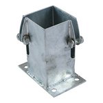 TIMCO 75mm Flush Fit Bolt Down Shoe - Bolt Secure - Hot Dipped Galvanised (5055893382776) Unit 1 Each FBDB75G