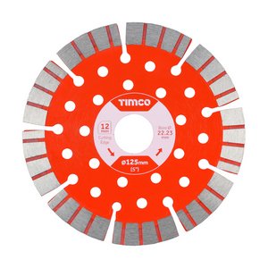 TIMCO 125 x 22.2 Premium Diamond Blade - Turbo Segmented (5055017575787) Box 1 Each GPPL125222