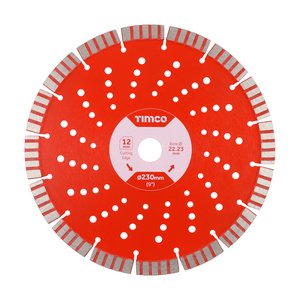 TIMCO 230 x 22.2 Premium Diamond Blade - Turbo Segmented (5055017575794) Box 1 Each GPPL230222