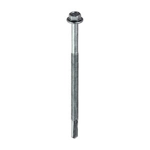 TIMCO 5.5 x 100 100mm Metal Construction Heavy Section Screws - Hex - Self-Drilling - Exterior - Silver Organic (5055017553594) Box 100 Pieces H100B
