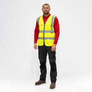 TIMCO XXXX Large Hi-Visibility Executive Vest - Yellow (5056110845418) Bag 1 Each HVEV4XL
