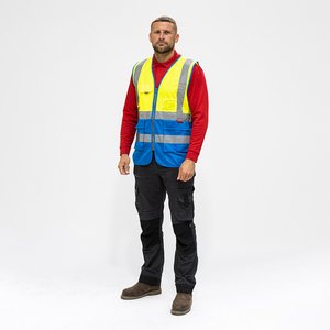 TIMCO Large Hi-Visibility Executive Vest - Yellow & Blue (5056110845449) Bag 1 Each HVVYBLRG