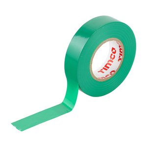 TIMCO 25m x 18mm 25m PVC Insulation Tape - Green (5056110871097) Roll Pack 10 Pieces ITGREEN